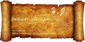 Heksch Júlia névjegykártya